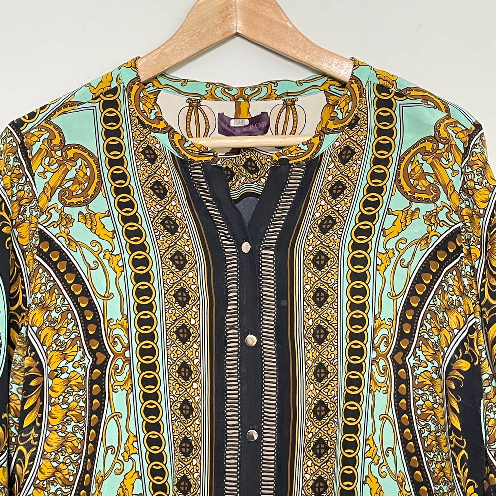 HALE BOB | SILK TOP SIZE L GREEN BLACK - Picture 2 of 10